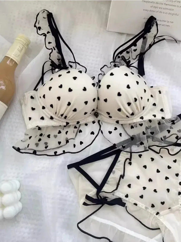 Floral Heart Embroidered Push-Up Bra (Pack of 3)