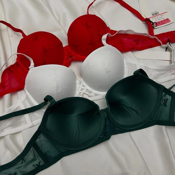 Monogram Lace-Up Padded Bra